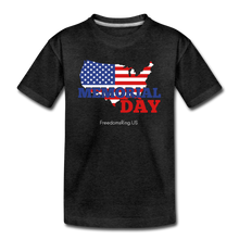 Load image into Gallery viewer, MEMORIAL DAY US FLAG - Kids&#39; Premium T-Shirt - charcoal gray
