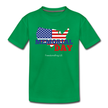 Load image into Gallery viewer, MEMORIAL DAY US FLAG - Kids&#39; Premium T-Shirt - kelly green
