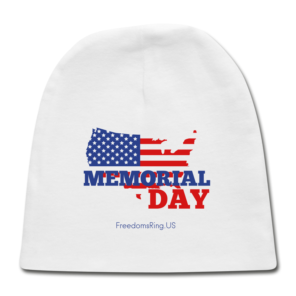 MEMORIAL DAY US FLAG - Baby Cap - white