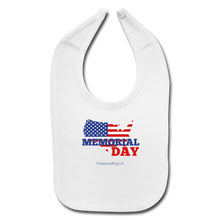 Load image into Gallery viewer, MEMORIAL DAY US FLAG - Baby Bib - white
