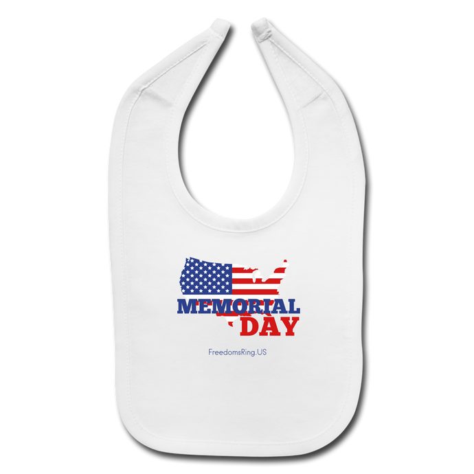 MEMORIAL DAY US FLAG - Baby Bib - white