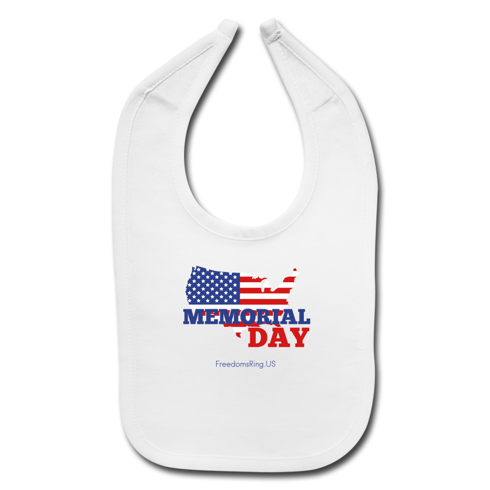 MEMORIAL DAY US FLAG - Baby Bib - white