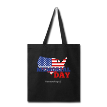 Load image into Gallery viewer, MEMORIAL DAY US FLAG - Tote Bag - black
