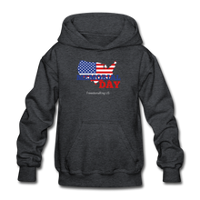 Load image into Gallery viewer, MEMORIAL DAY US FLAG - Gildan Heavy Blend Youth Hoodie - deep heather
