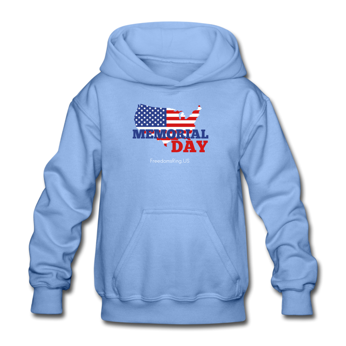 MEMORIAL DAY US FLAG - Gildan Heavy Blend Youth Hoodie - carolina blue