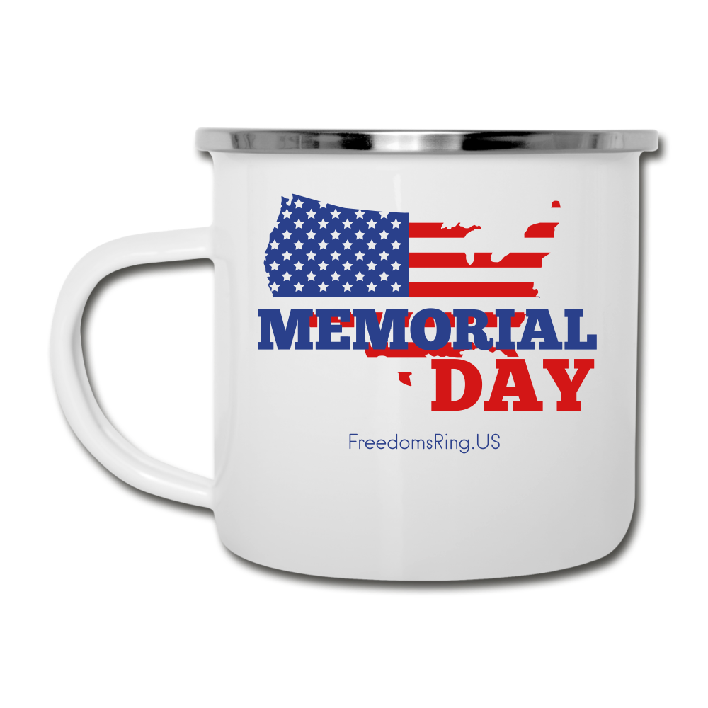 MEMORIAL DAY US FLAG - Camper Mug - white