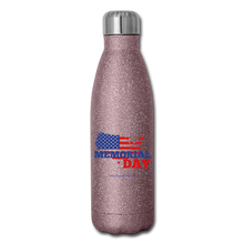 Load image into Gallery viewer, MEMORIAL DAY US FLAG - Insulated Stainless Steel Water Bottle - pink glitter
