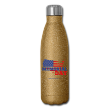 Load image into Gallery viewer, MEMORIAL DAY US FLAG - Insulated Stainless Steel Water Bottle - gold glitter
