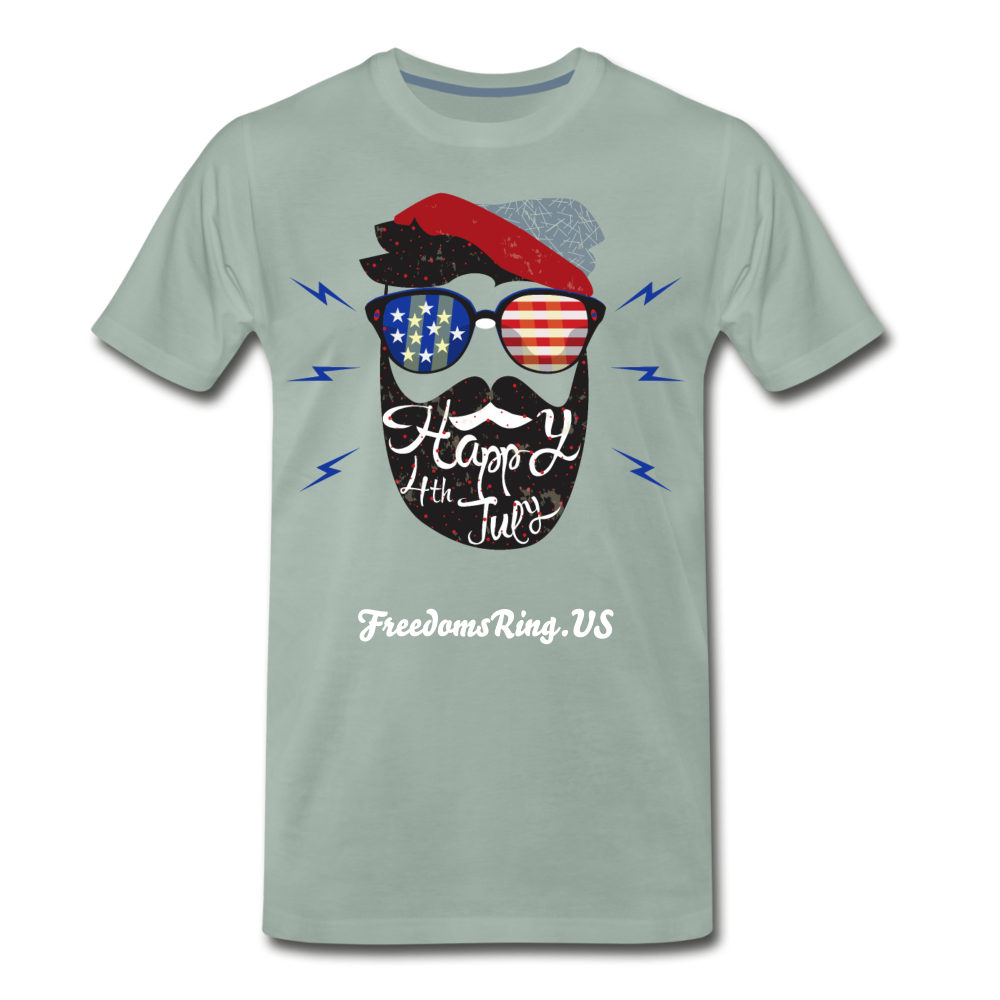 HAPPY 4TH BEARDY! - Men's Premium T-Shirt - steel green