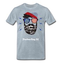 Load image into Gallery viewer, HAPPY 4TH BEARDY! - Men&#39;s Premium T-Shirt - heather ice blue
