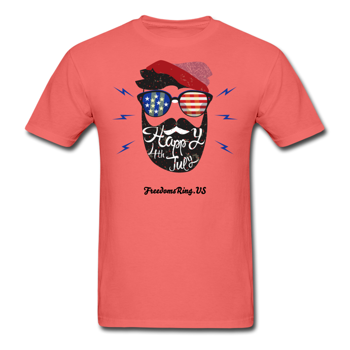 HAPPY 4TH BEARDY! - Unisex ComfortWash Garment Dyed T-Shirt - coral