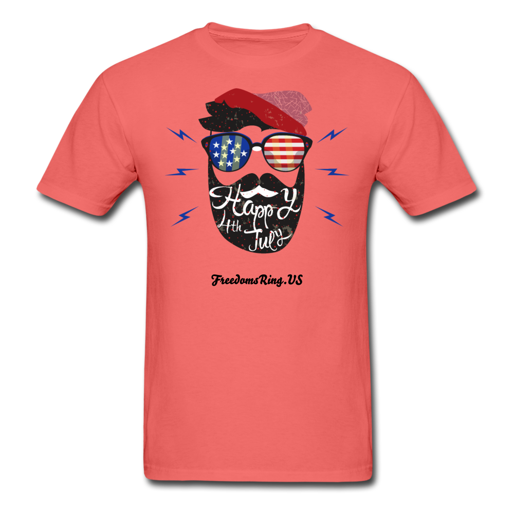 HAPPY 4TH BEARDY! - Unisex ComfortWash Garment Dyed T-Shirt - coral