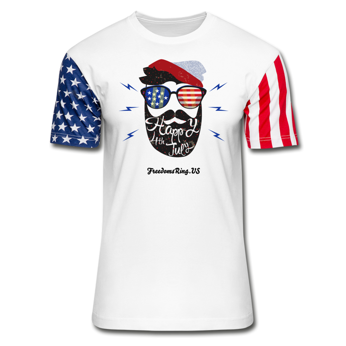 HAPPY 4TH BEARDSICLE! - Stars & Stripes T-Shirt - white