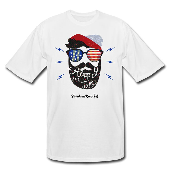 HAPPY 4TH BEARDSICLE! - Men's Tall T-Shirt - white