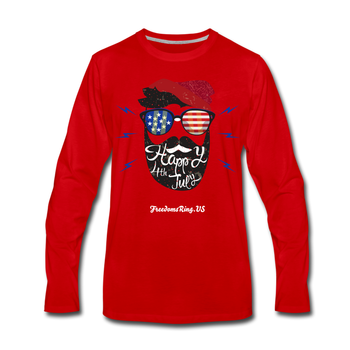 HAPPY 4TH BEARDSICLE! - Men's Premium Long Sleeve T-Shirt - red