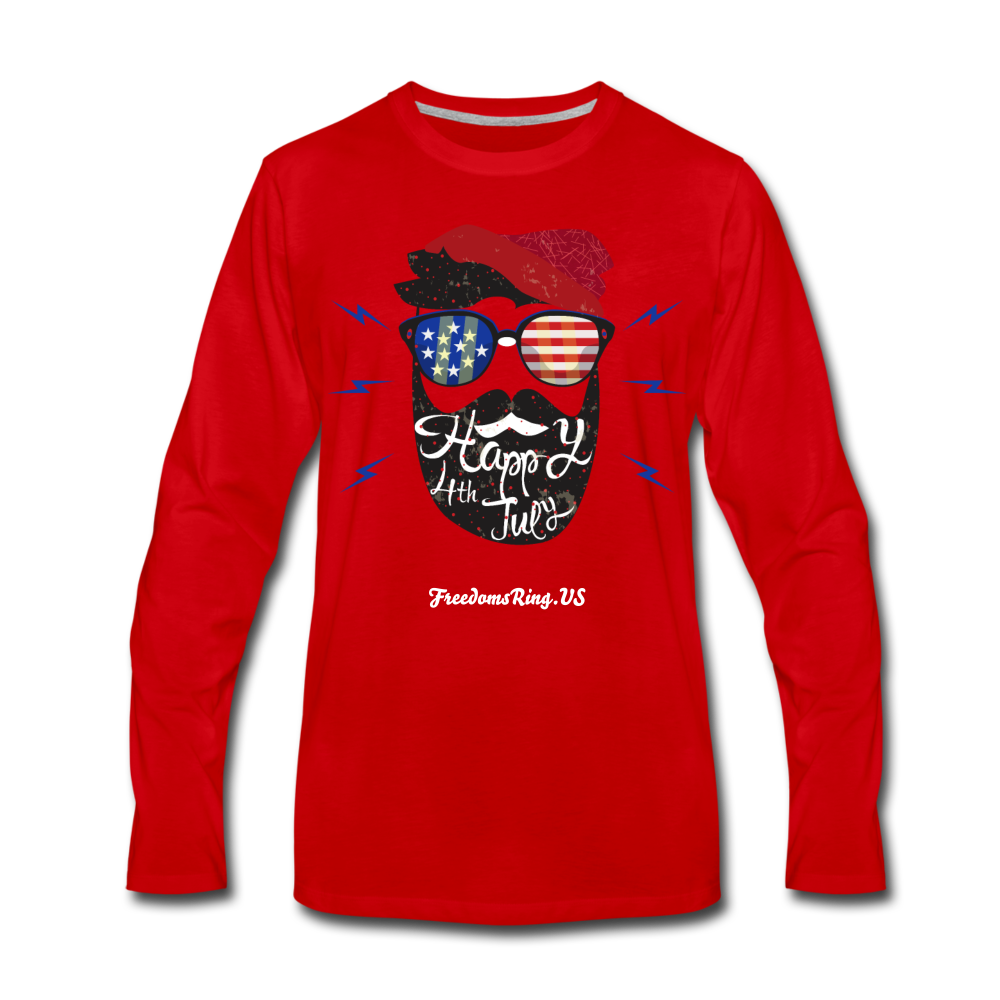 HAPPY 4TH BEARDSICLE! - Men's Premium Long Sleeve T-Shirt - red