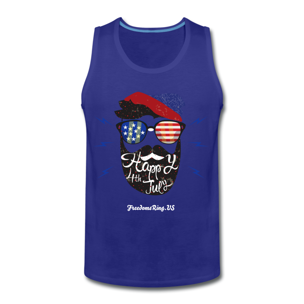 HAPPY 4TH BEARDSICLE! - Men’s Premium Tank - royal blue