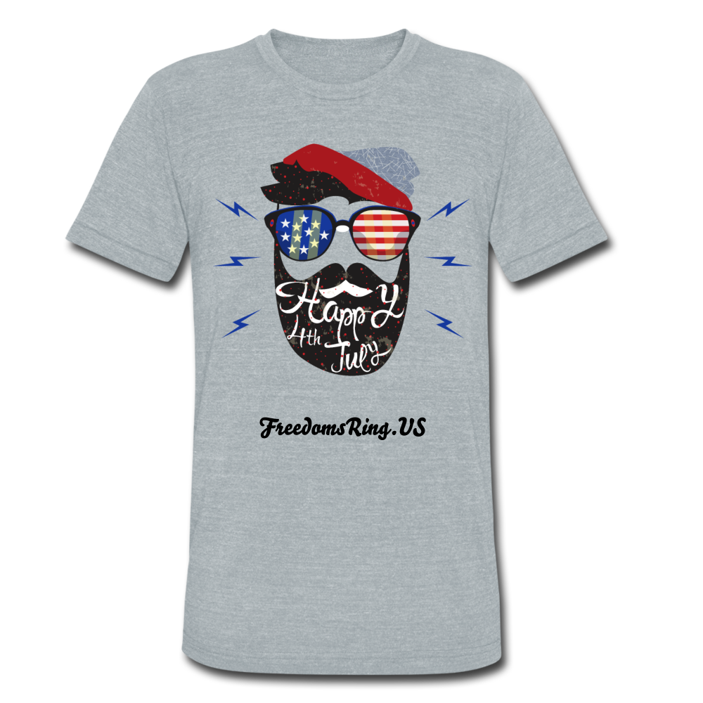 HAPPY 4TH BEARDY! - Unisex Tri-Blend T-Shirt - heather gray