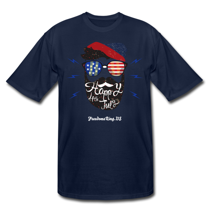 HAPPY 4TH BEARDSICLE! - Men's Tall T-Shirt - navy