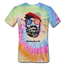 Load image into Gallery viewer, HAPPY 4TH BEARDSICLE! - Unisex Tie Dye T-Shirt - rainbow
