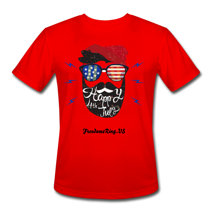 HAPPY 4TH BEARDSICLE! - Men’s Moisture Wicking Performance T-Shirt - red