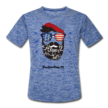 Load image into Gallery viewer, HAPPY 4TH BEARDSICLE! - Men’s Moisture Wicking Performance T-Shirt - heather blue
