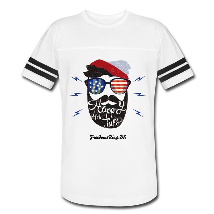 HAPPY 4TH BEARDSICLE! - Vintage Sport T-Shirt - white/black