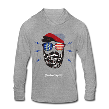 Load image into Gallery viewer, HAPPY 4TH BEARDSICLE! - Unisex Tri-Blend Hoodie Shirt - heather gray
