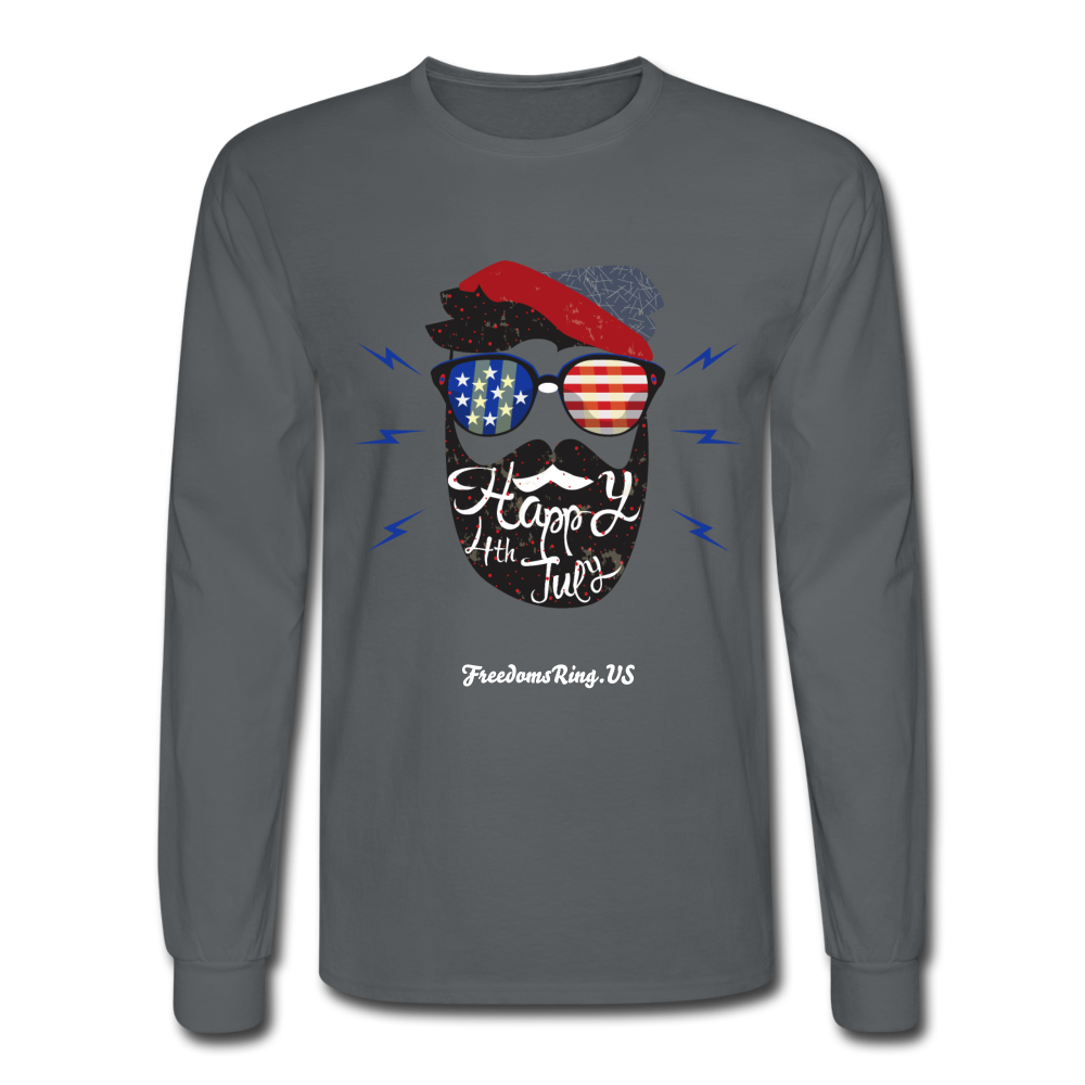 HAPPY 4TH BEARDSICLE! - Men's Long Sleeve T-Shirt - charcoal