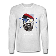 Load image into Gallery viewer, HAPPY 4TH BEARDSICLE! - Men&#39;s Long Sleeve T-Shirt - light heather gray
