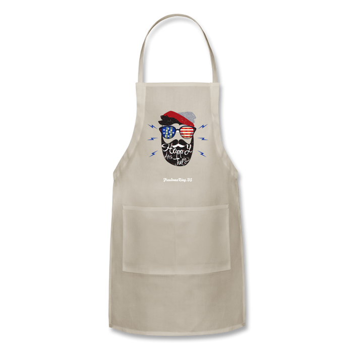 HAPPY 4TH BEARDSICLE! - Adjustable Apron - natural