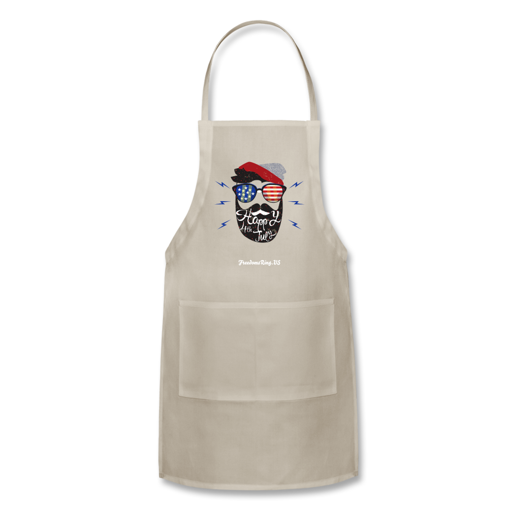 HAPPY 4TH BEARDSICLE! - Adjustable Apron - natural