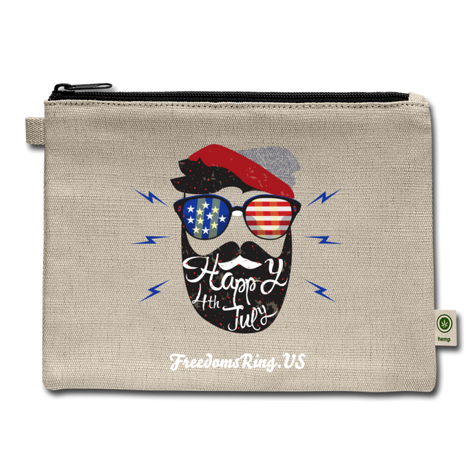 HAPPY 4TH BEARDSICLE! - Carry All Pouch - natural