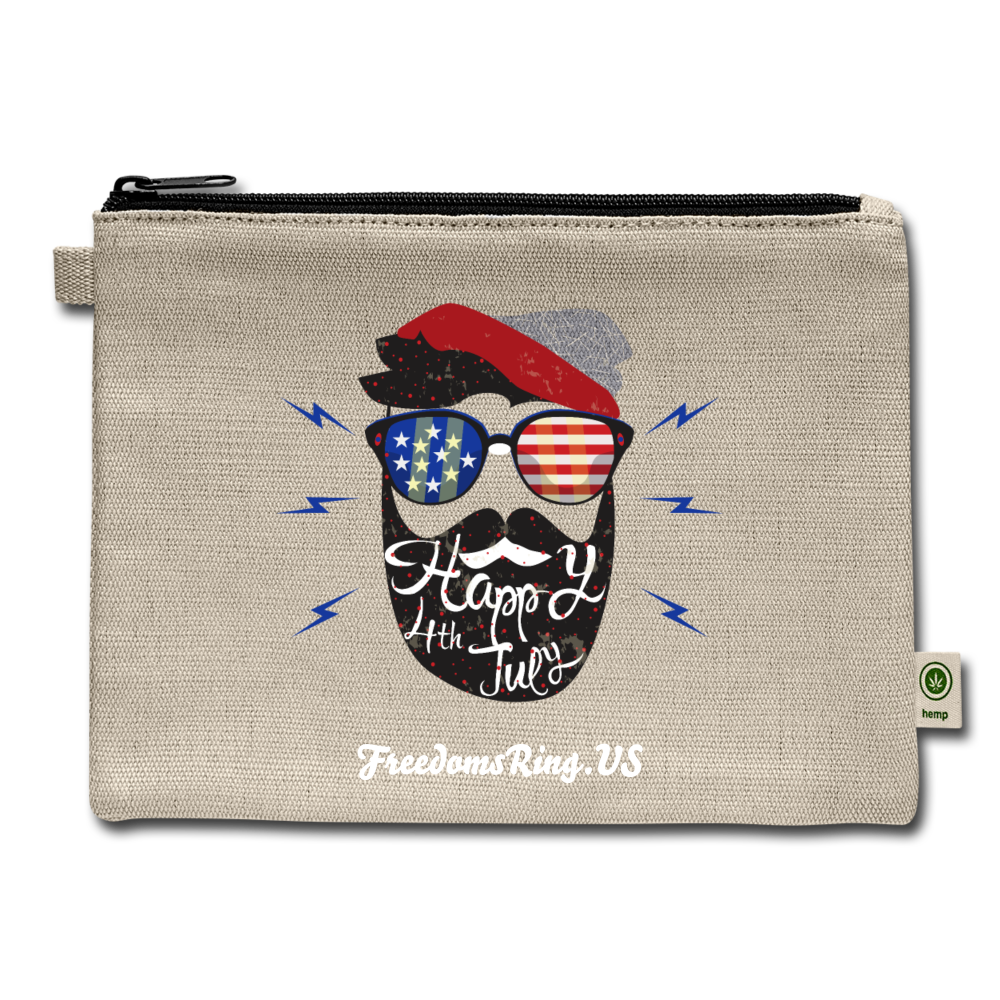 HAPPY 4TH BEARDSICLE! - Carry All Pouch - natural