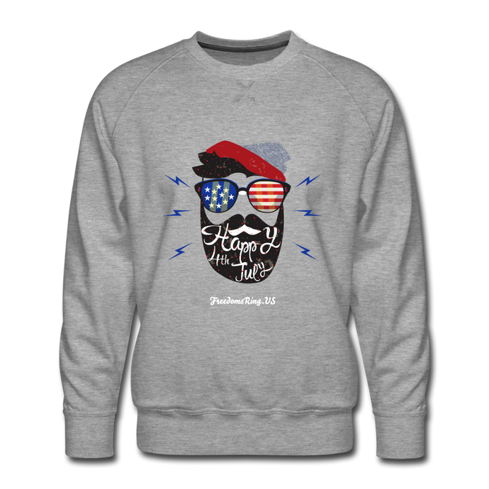 HAPPY 4TH BEARDSICLE! - Men’s Premium Sweatshirt - heather gray