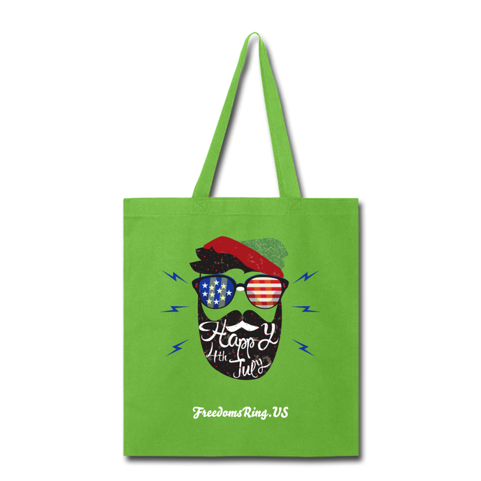 HAPPY 4TH BEARDSICLE! - Tote Bag - lime green