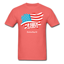 Load image into Gallery viewer, JULY 4TH FLAG - Unisex ComfortWash Garment Dyed T-Shirt - coral
