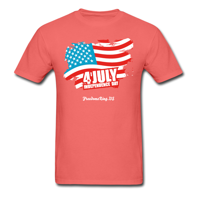 JULY 4TH FLAG - Unisex ComfortWash Garment Dyed T-Shirt - coral