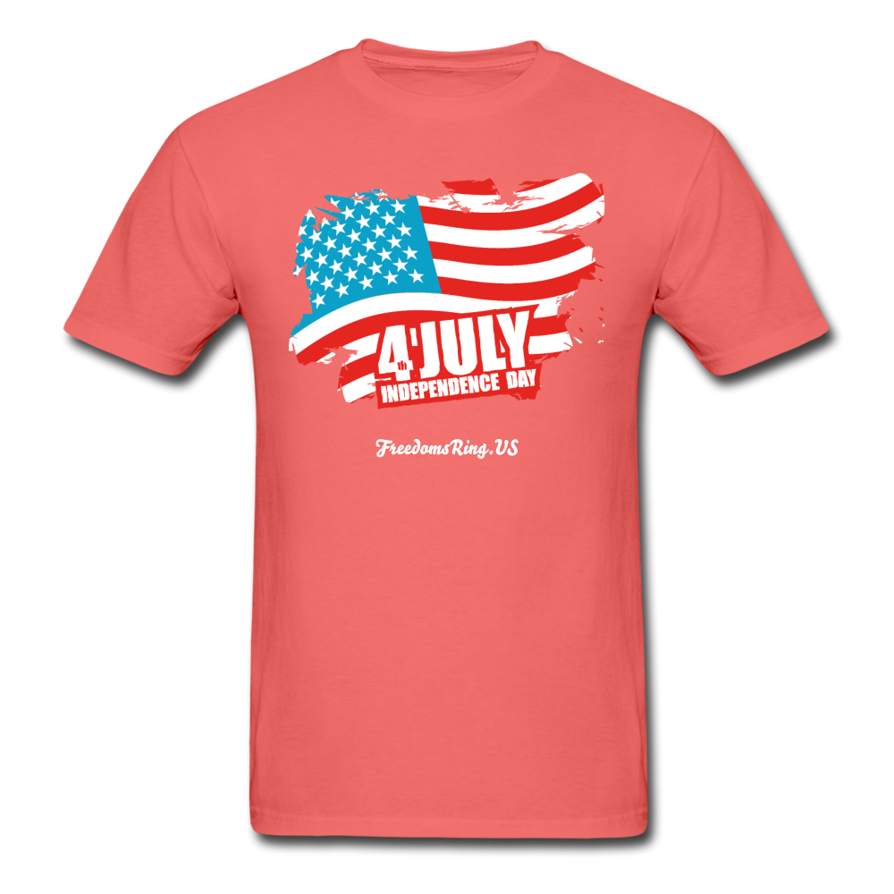 JULY 4TH FLAG - Unisex ComfortWash Garment Dyed T-Shirt - coral