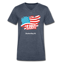 Load image into Gallery viewer, JULY 4TH FLAG - Men&#39;s V-Neck T-Shirt - heather navy
