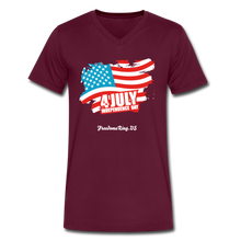 Load image into Gallery viewer, JULY 4TH FLAG - Men&#39;s V-Neck T-Shirt - maroon
