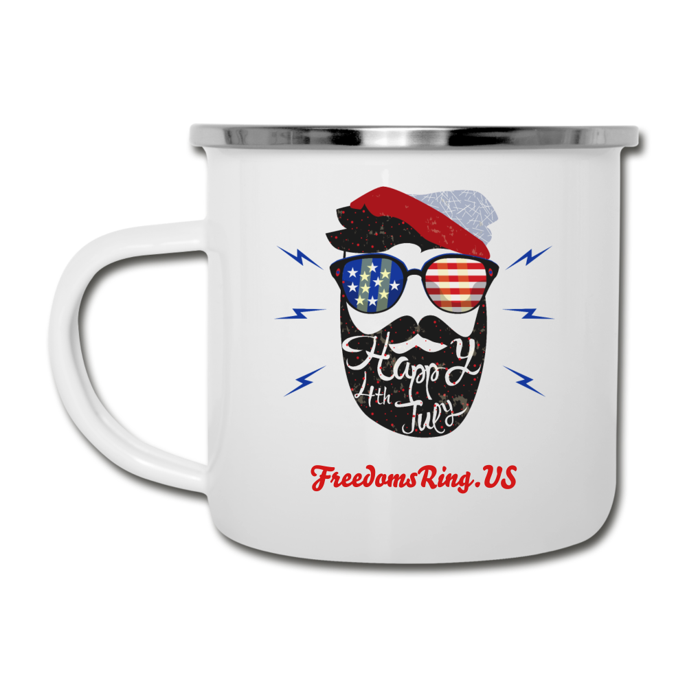 HAPPY 4TH BEARDSICLE! - Camper Mug - white