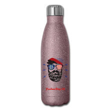 Load image into Gallery viewer, HAPPY 4TH BEARDSICLE! - Insulated Stainless Steel Water Bottle - pink glitter
