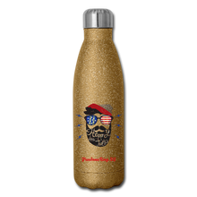 Load image into Gallery viewer, HAPPY 4TH BEARDSICLE! - Insulated Stainless Steel Water Bottle - gold glitter
