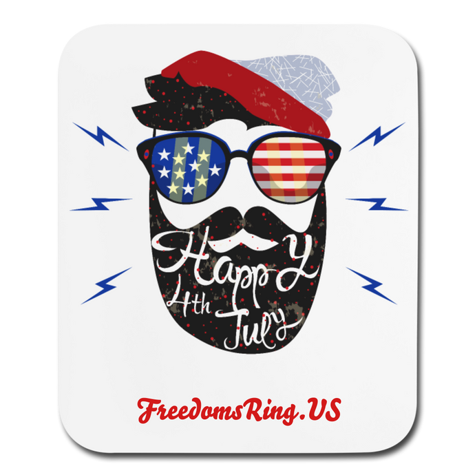 HAPPY 4TH BEARDSICLE! - Mouse Pad - white