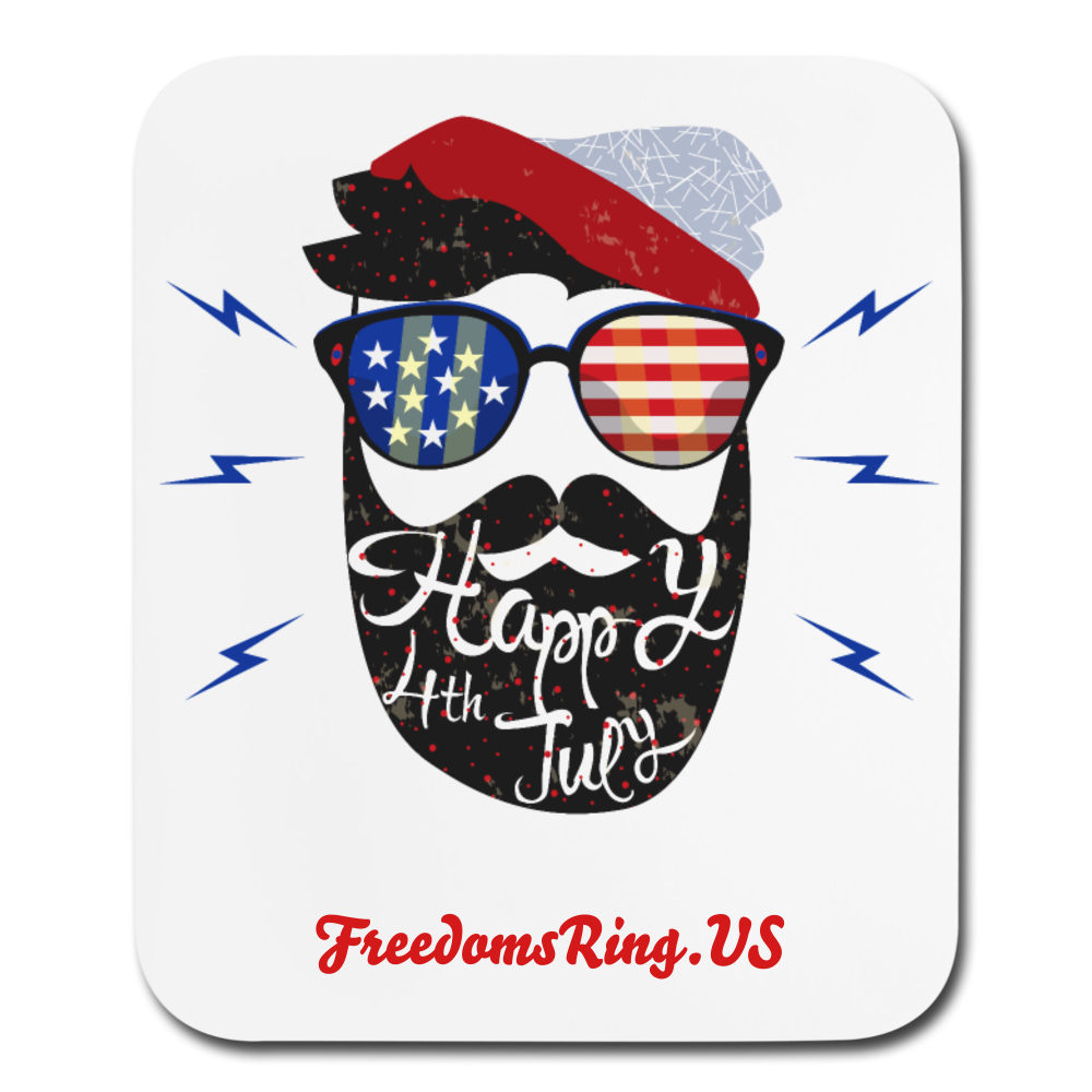 HAPPY 4TH BEARDSICLE! - Mouse Pad - white