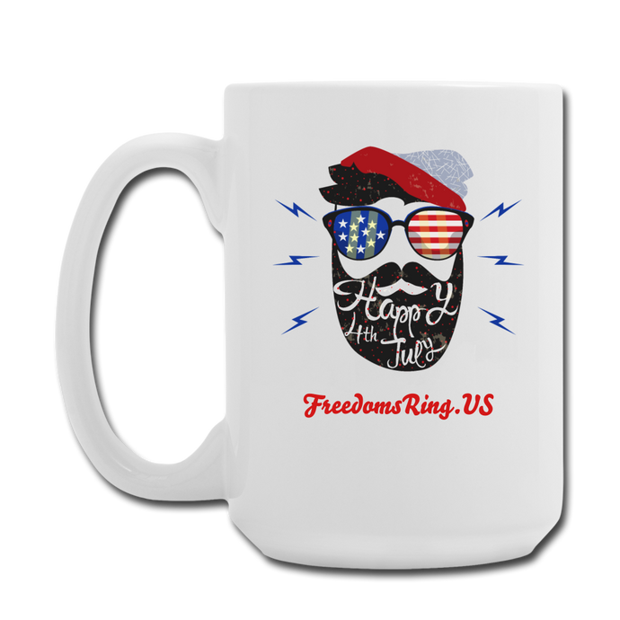 HAPPY 4TH BEARDSICLE! - Coffee/Tea Mug 15 oz - white