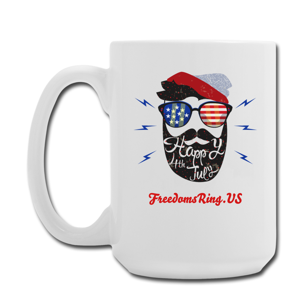 HAPPY 4TH BEARDSICLE! - Coffee/Tea Mug 15 oz - white