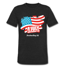 Load image into Gallery viewer, JULY 4TH FLAG - Unisex Tri-Blend T-Shirt - heather black
