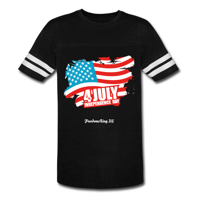 JULY 4TH FLAG - Vintage Sport T-Shirt - black/white